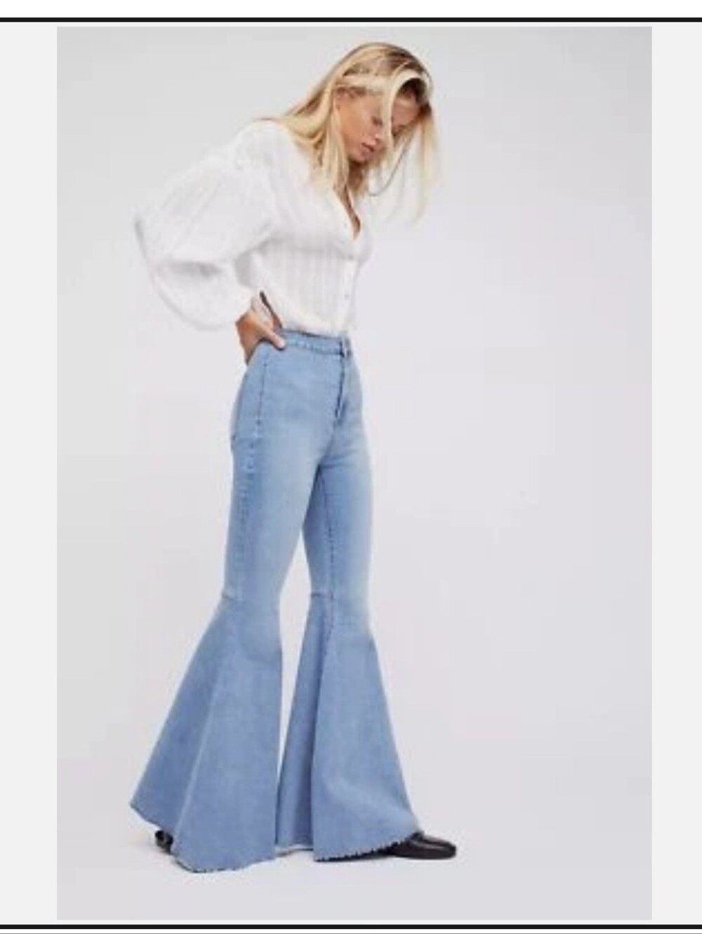 We The Free Float On Light Blue High-Rise Ultra-Flare Jeans